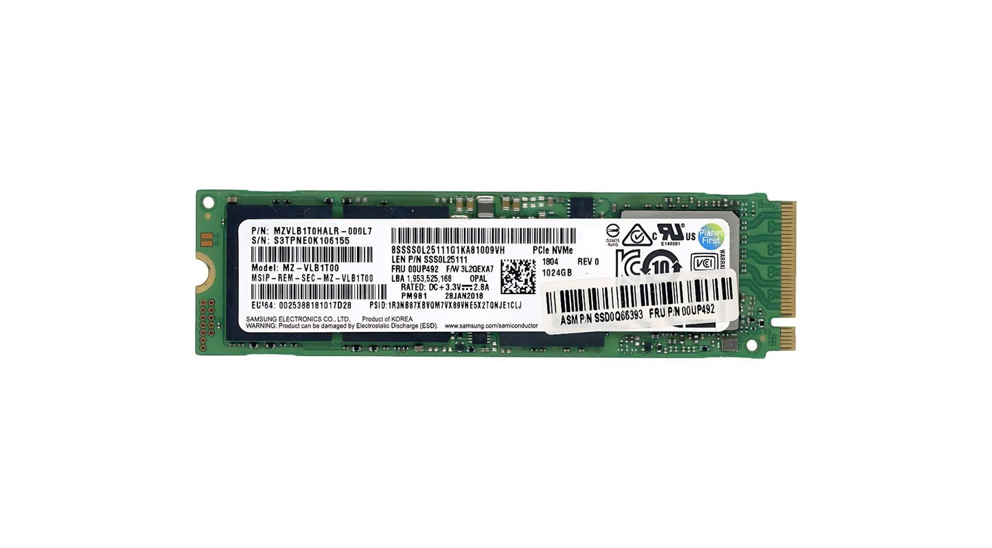 Lenovo 1TB PCI-Express 3.0 x4 NVMe M.2 2280 Solid - 00UP492
