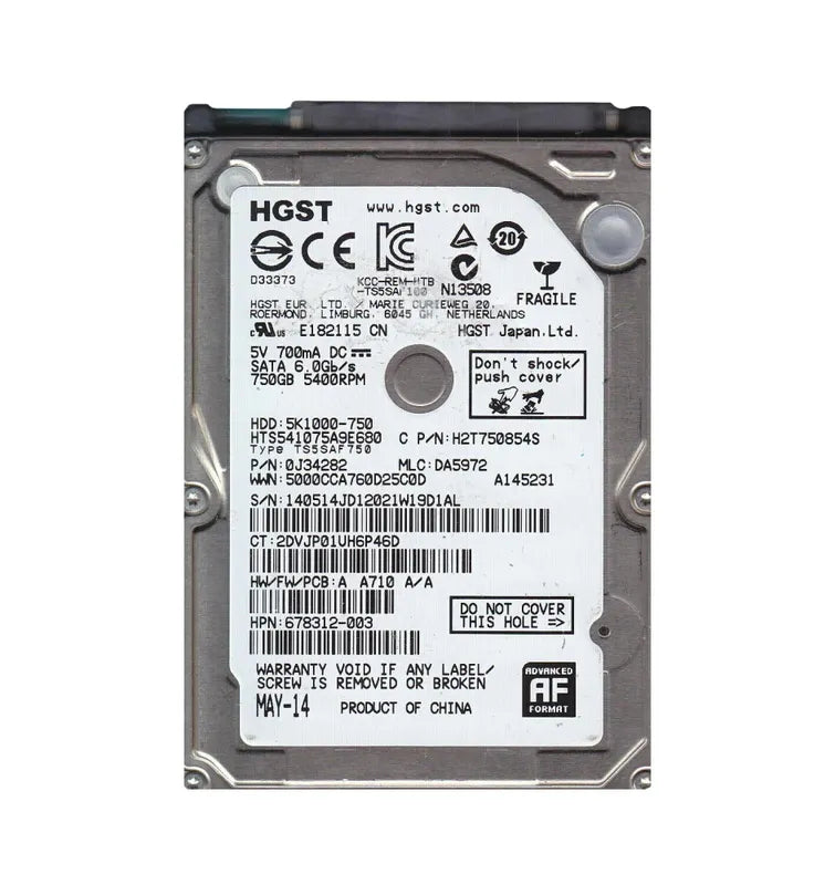 HGST Laptop Hard Drive - 0J34282
