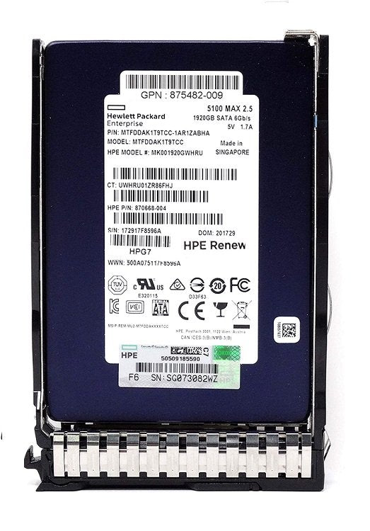 HP 5100 MAX 1.92TB Solid State Drive (SSD) - 875867-001