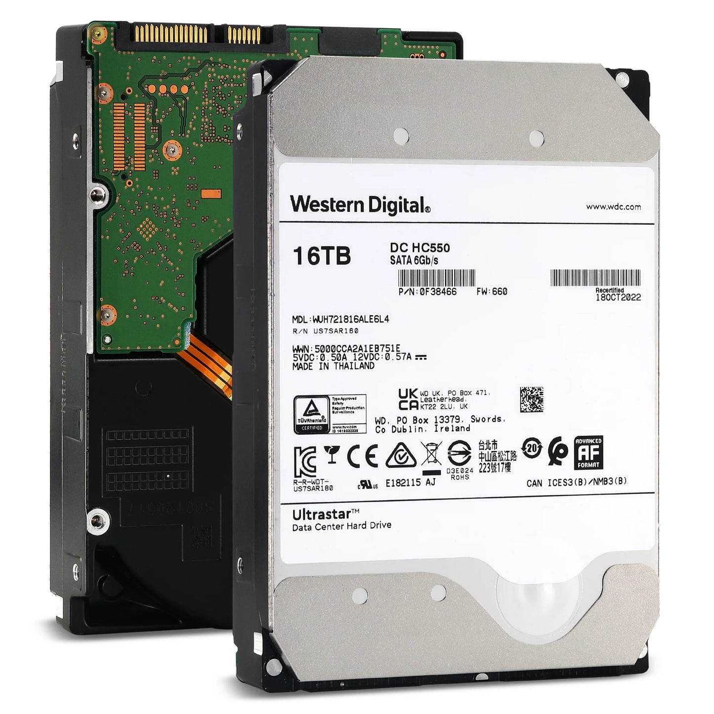 WD Ultrastar DC HC550 16TB SATA 6Gb/s Hard Drive - WUH721816ALE6L4