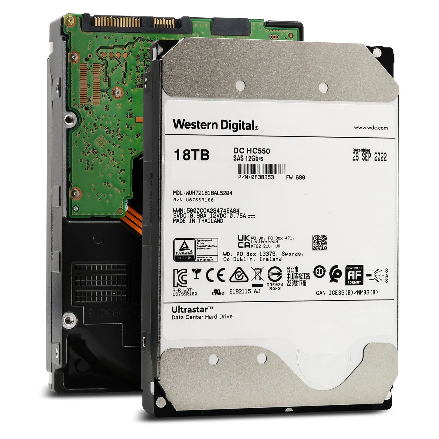 WD Ultrastar DC HC550 18TB SAS 12Gb/s Hard Drive - 0F38353