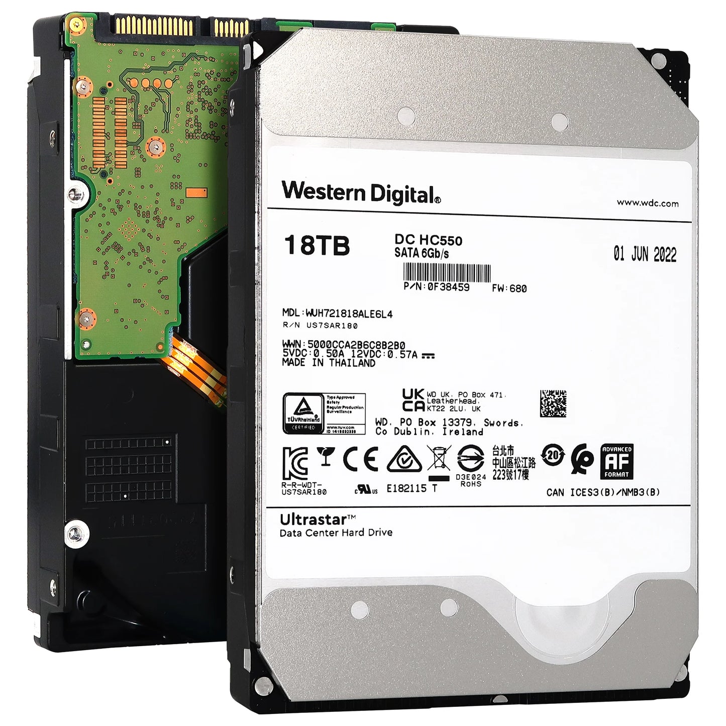 WD Ultrastar DC HC550 18TB SATA 6Gb/s Hard Drive - 0F38459