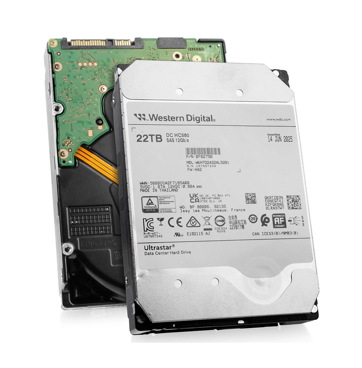 WD Ultrastar DC HC580 22TB SAS 12Gb/s 3.5-inch Internal Hard Drive - WUH722422AL5201