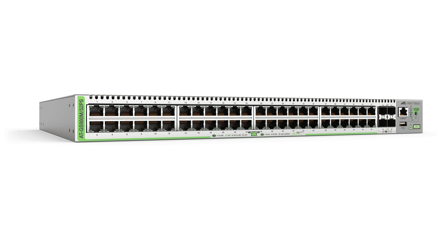 Allied Telesis CentreCOM Network Switch - AT-GS980M/52PS-10