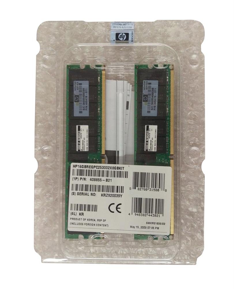 HP 16GB (2 X 8GB) 667MHz DDR2 PC2-5300 Register - 408855-B21