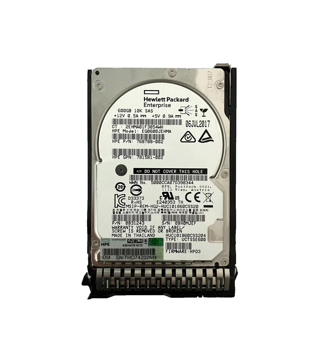 HP 600GB SAS 12Gb/s Hot Swap 10000RPM 2.5-inch - 768788-002
