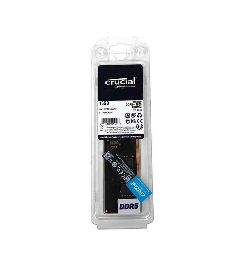 Crucial 16GB 4800MHz DDR5 PC5-38400 Non-ECC C - CT16G48C40U5