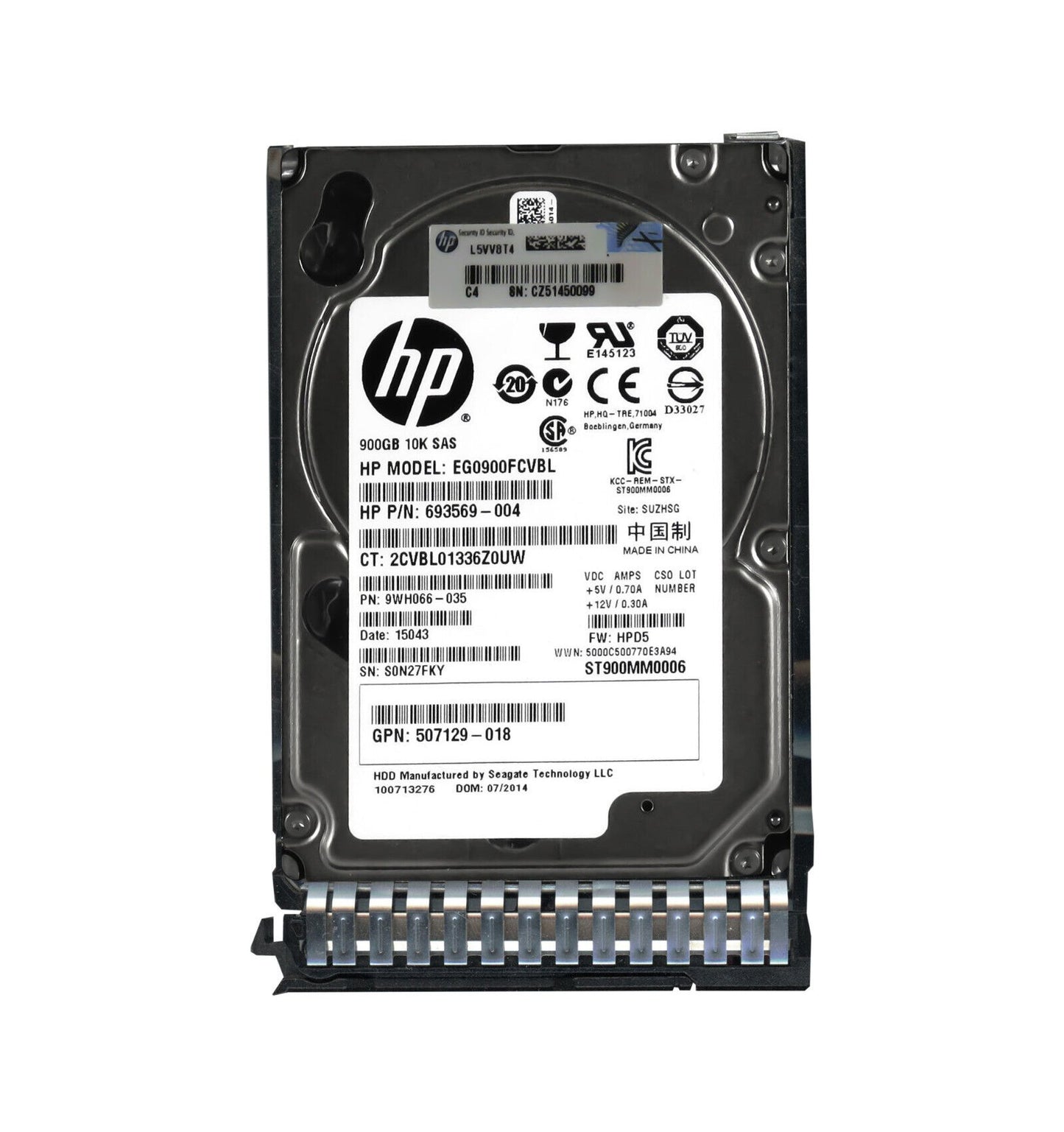 HPE 900GB SAS 6Gb/s Hot Swap 10000RPM 2.5-inch - EG0900FCVBL