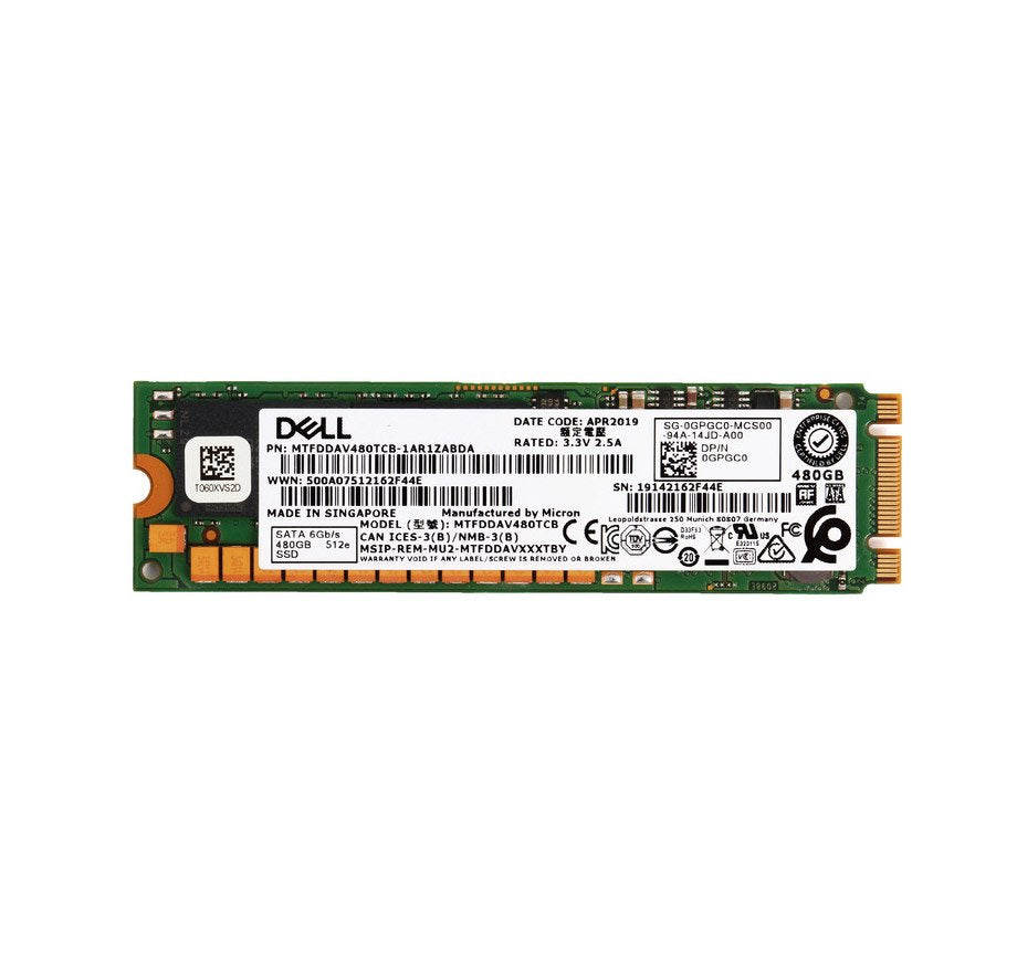 Dell 480GB SATA 6Gb/s Read Intensive TLC (512e) M.2 - GPGC0