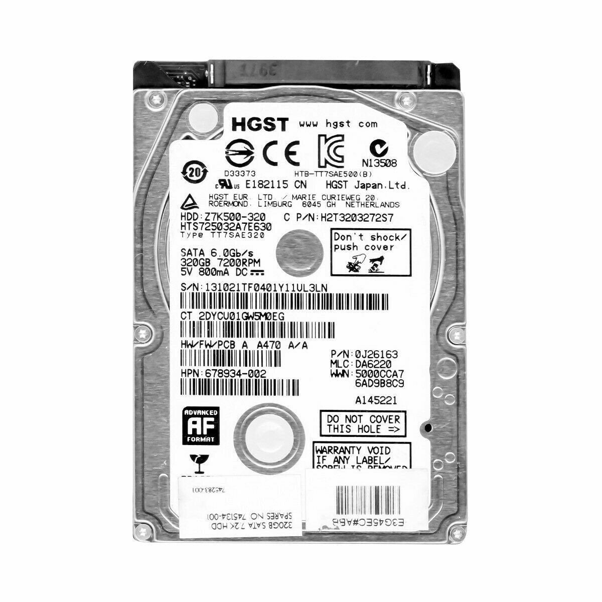Hitachi Travelstar Z7K500 320GB SATA 6Gb/s - HTS725032A7E630