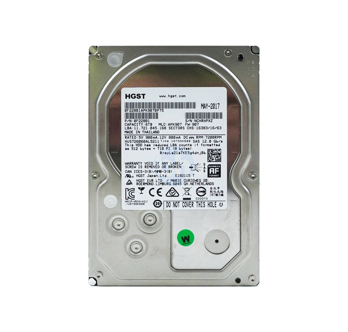 HGST Ultrastar 7K6000 6TB SAS 12Gb/s 7200R - HUS726060AL5211