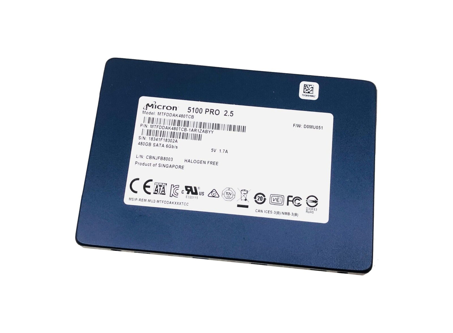 Micron 5100 Pro 480GB SATA 6Gb/s 3 - MTFDDAK480TCB-1AR1ZABYY