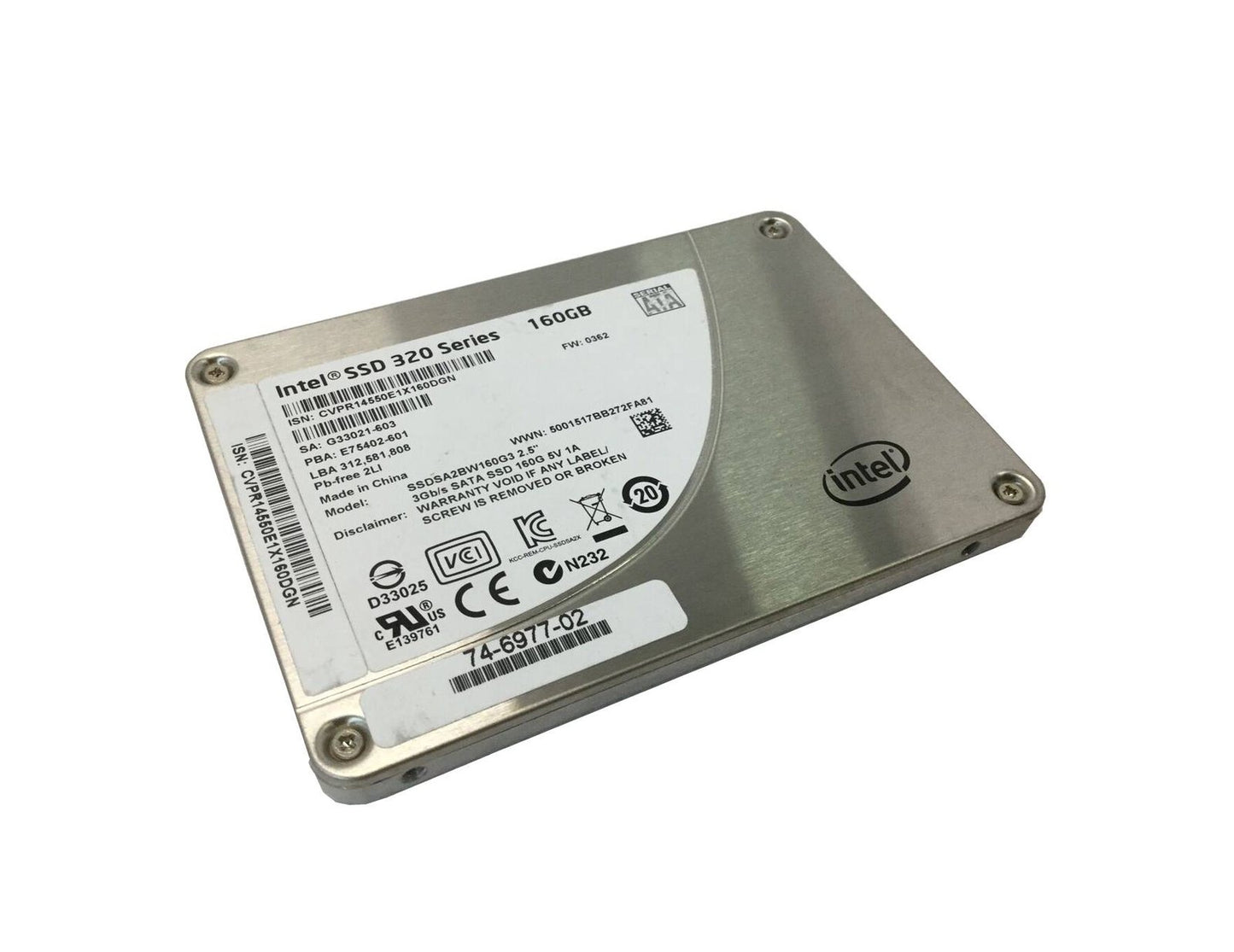 Intel SSD 320 Series 160GB SATA 3Gb/s 2D N - SSDSA2BW160G301