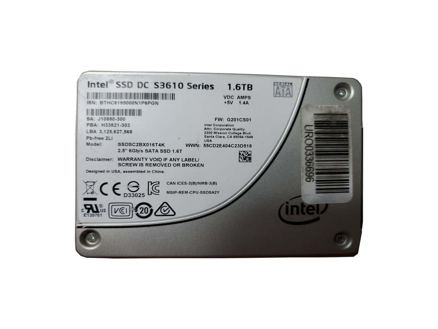 Intel DC S3610 1.6TB SATA 6Gb/s MLC (AES-25 - SSDSC2BX016T4K
