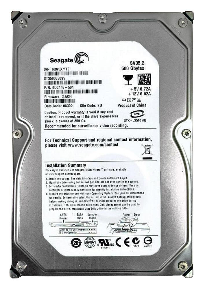Seagate SV35.2 500GB 7200RPM 16MB Cache SATA 3 - ST3500630SV