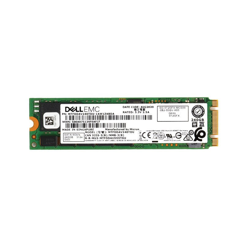 Dell 240GB SATA 6Gb/s 3D NAND TLC (512e) M.2 2280 So - T2GFX
