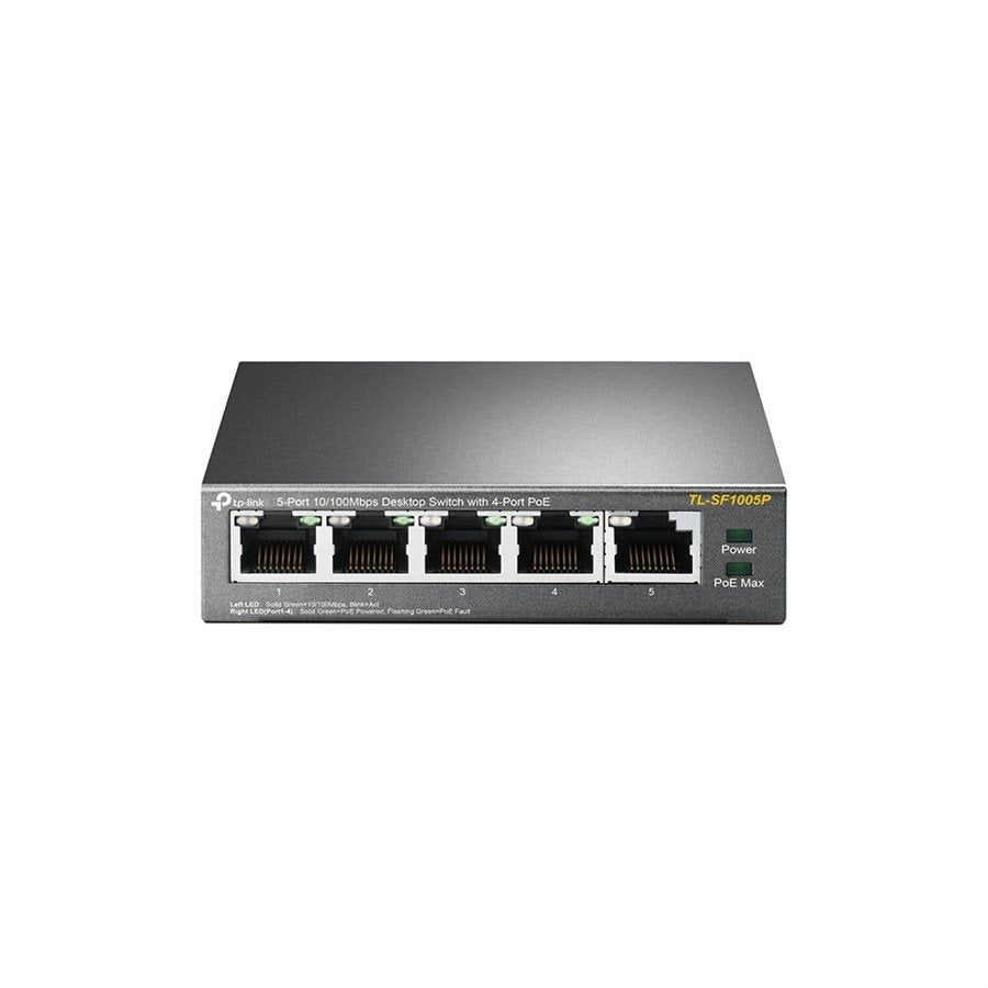 TP-Link 5-Ports 10/100BASE-TX PoE+ Network Swit - TL-SF1005P