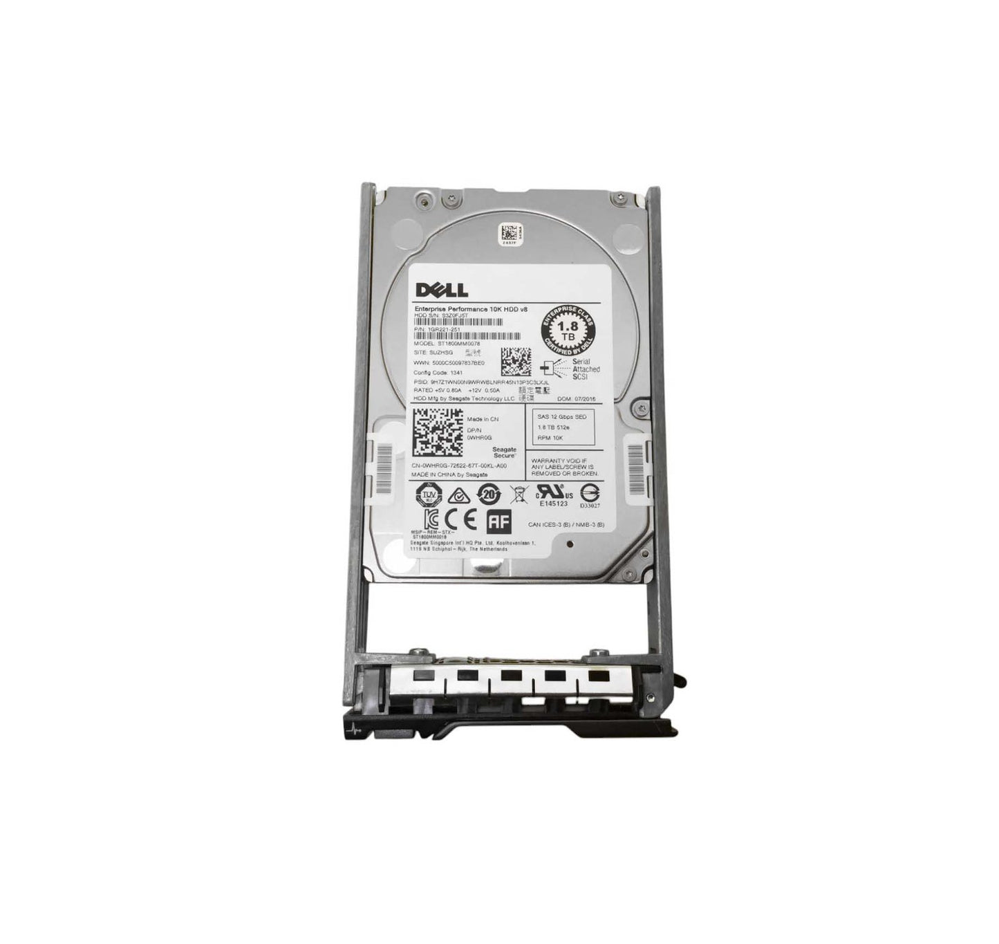 Dell 1.8TB SAS 12Gb/s Hot Swap 10000RPM (SED) 2.5-in - WHR0G