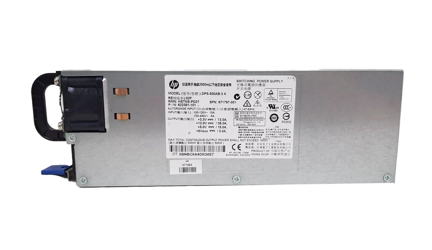 HP 500-Watts Power Supply - DPS-500AB-3 A