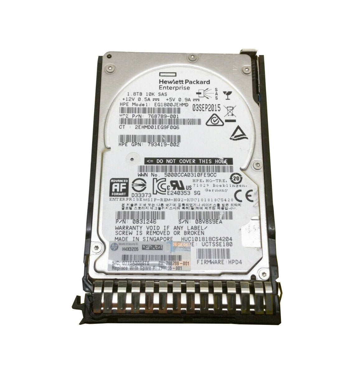 HPE 1.8TB SAS 12Gb/s Hot Swap 10000RPM (512e) - EG1800JEHMD