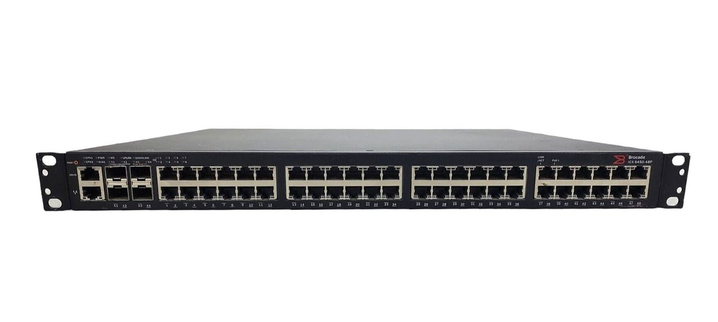 Brocade ICX 6450 48-Ports 10/100/1000BASE-T Po - ICX6450-48P