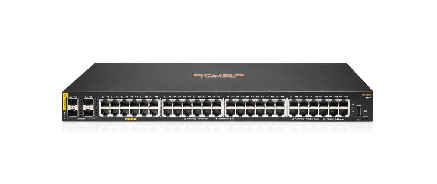 HPE Aruba CX 6100 Series 48-Ports 10/100/1000BASE-T - JL675A