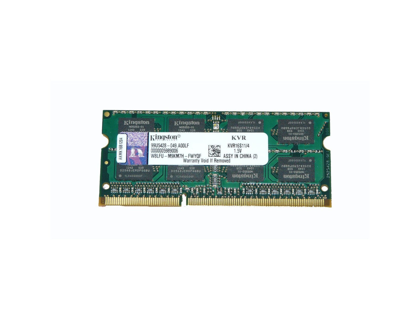 Kingston 4GB Laptop Memory Module - KVR16S11/4