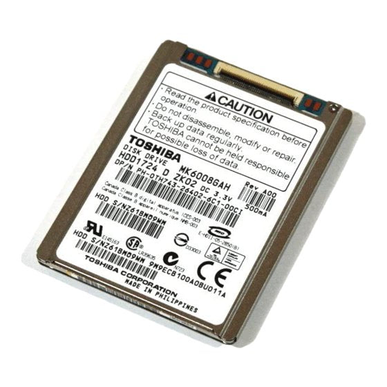 Toshiba 60GB ATA/100 (ZIF) 4200RPM 2MB Cache 1.8 - MK6008GAH