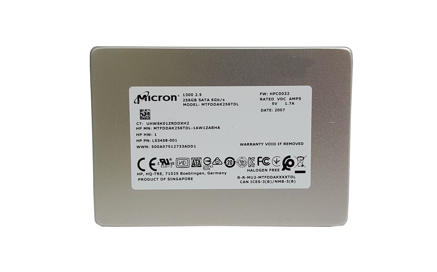 Micron 1300 256GB SATA 6Gb/S 3D NAND TLC 2.5 - MTFDDAK256TDL