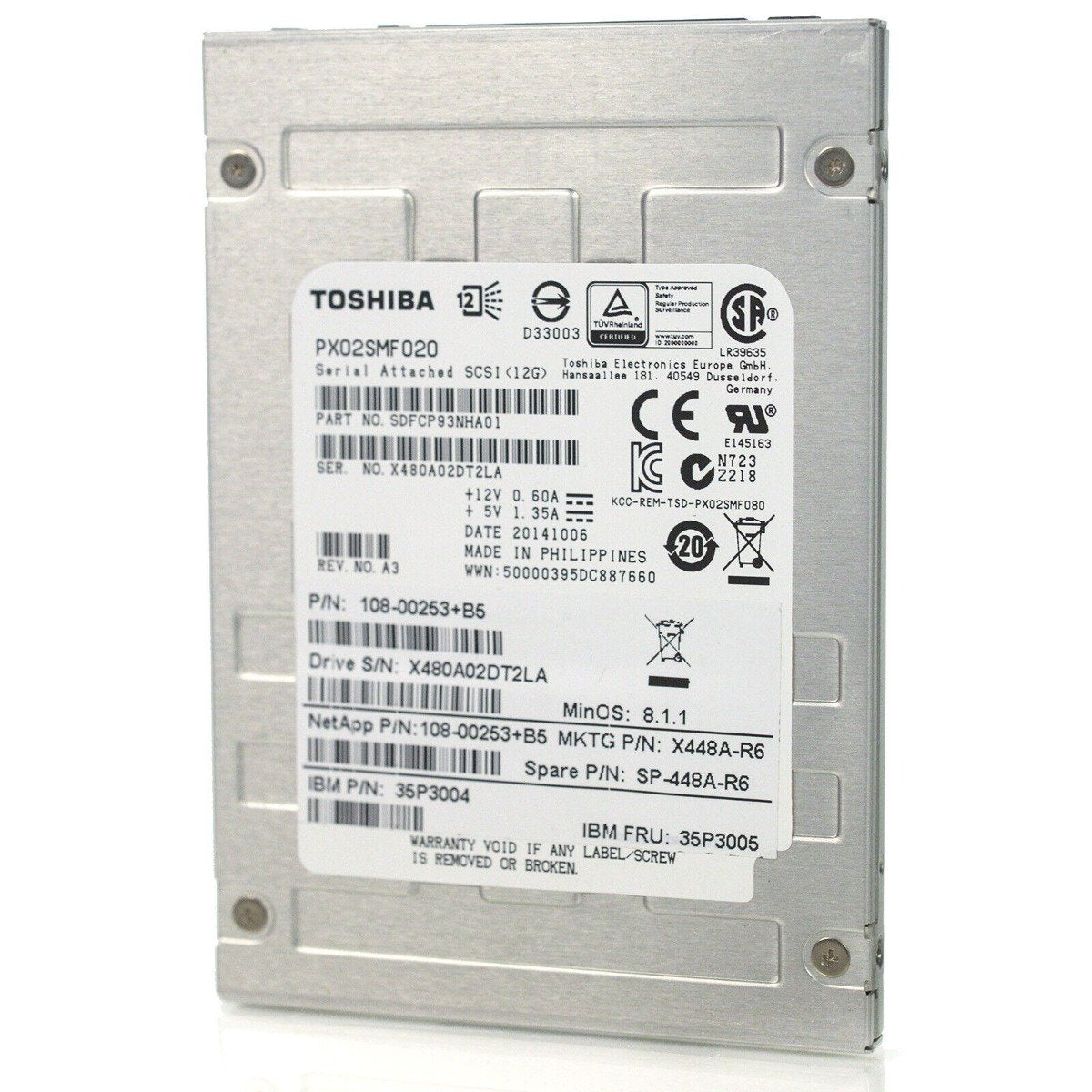 Toshiba 200GB Solid State Drive (SSD) - PX02SMF020