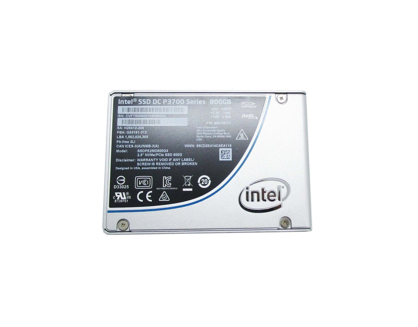 Intel P3700 800GB Solid State Drive (SSD) - SSDPE2MD800G401