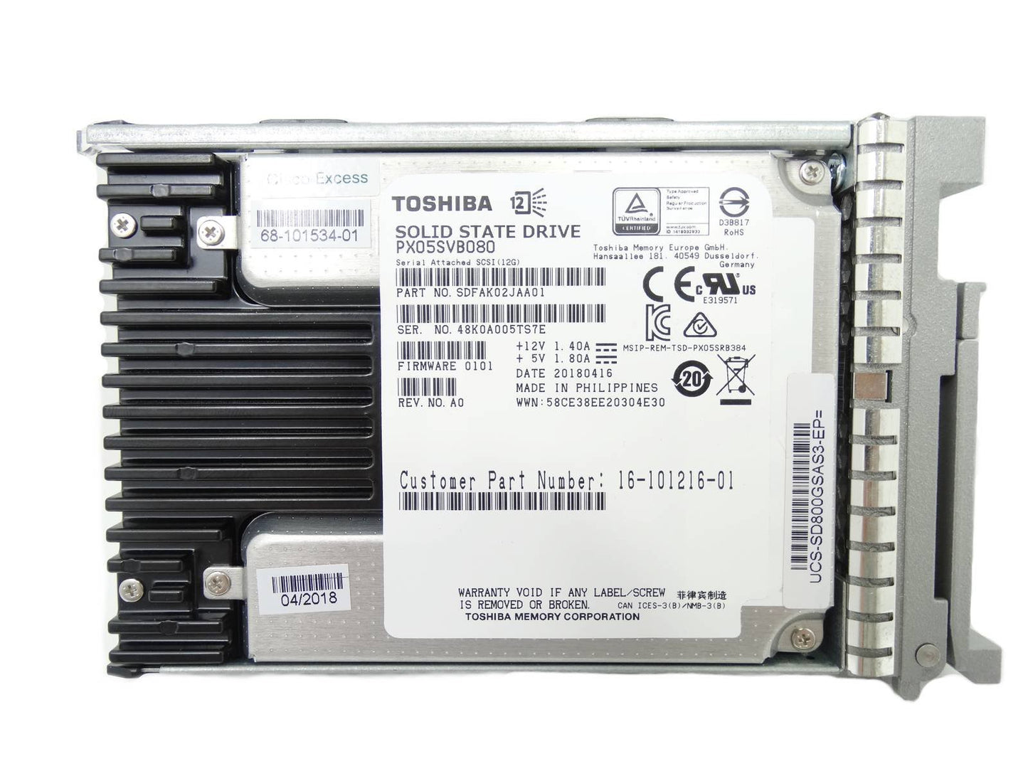 Cisco 800GB Solid State Drive (SSD) - UCS-SD800GSAS3-EP=