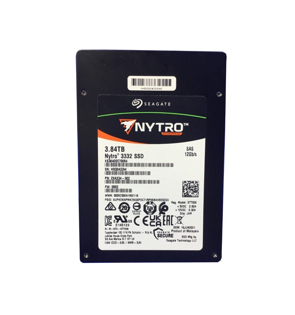 Seagate Nytro 3332 3.84TB SAS 12Gb/s Scaled - XS3840SE70084
