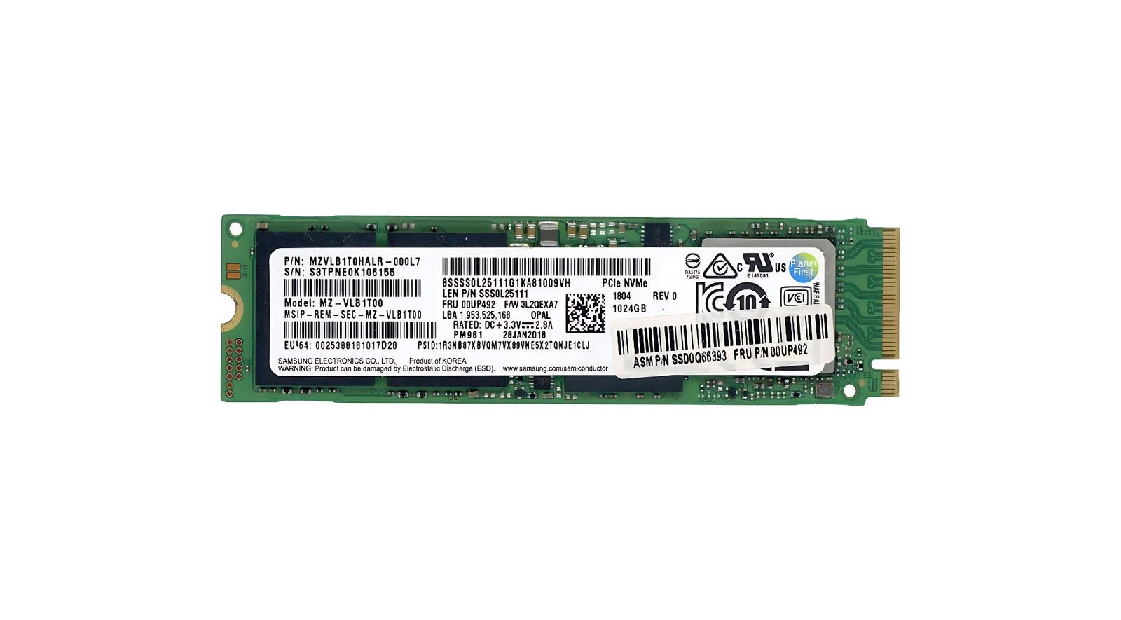 Lenovo 1TB PCI-Express 3.0 x4 NVMe M.2 2280 Solid - 00UP492