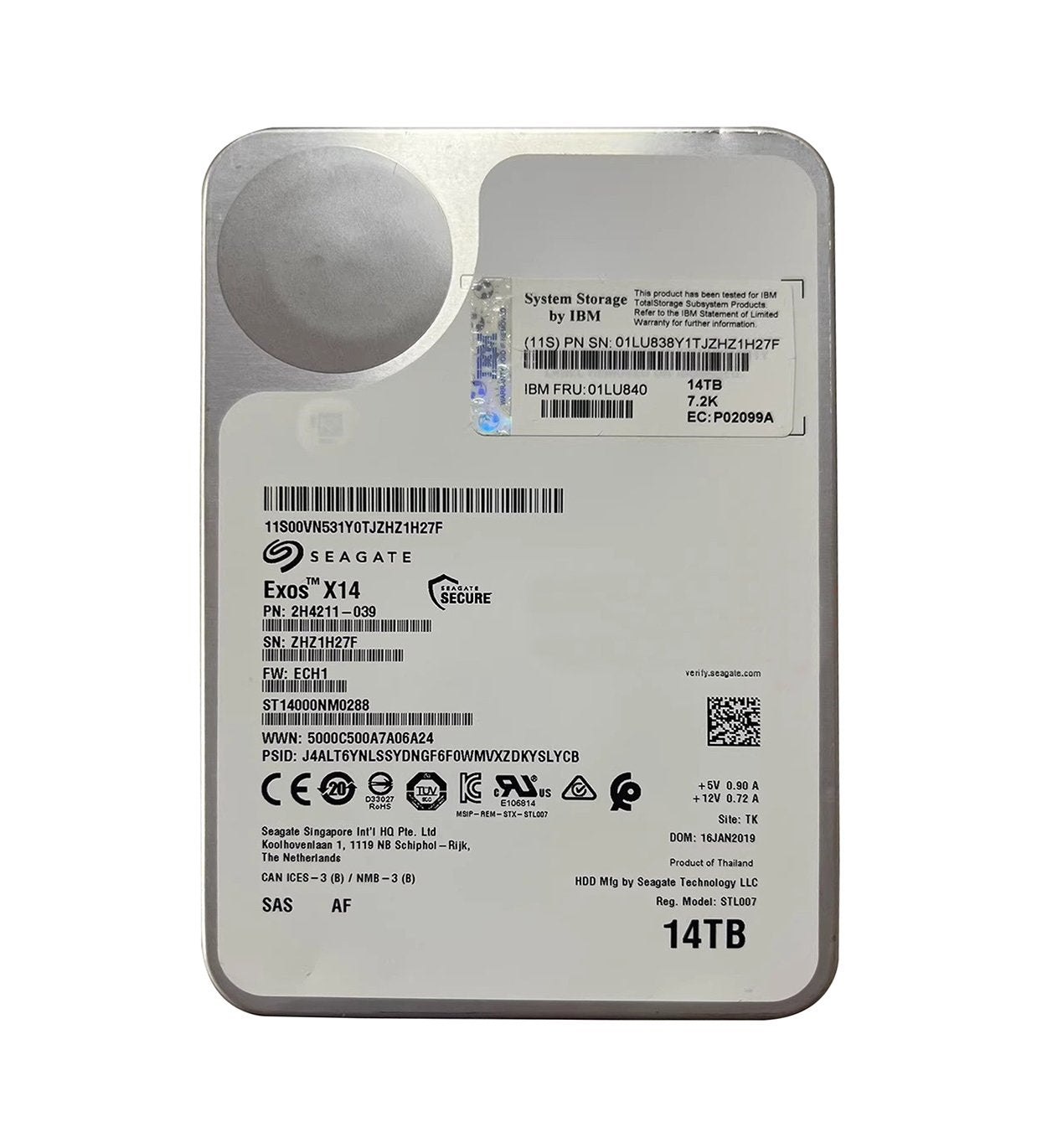 IBM 14TB SAS 12Gb/s Internal Hard Drive - 01LU840