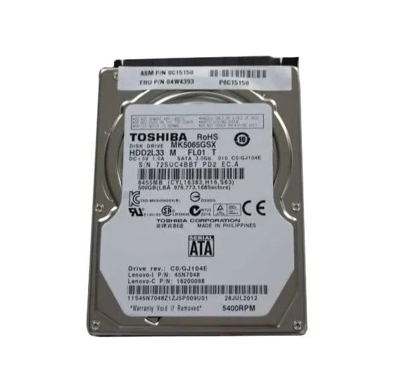 Lenovo Laptop Hard Drive - 04W4393