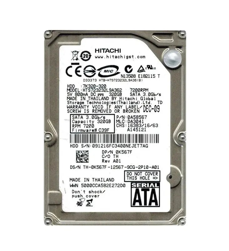 Hitachi Laptop Hard Drive - 0A58567