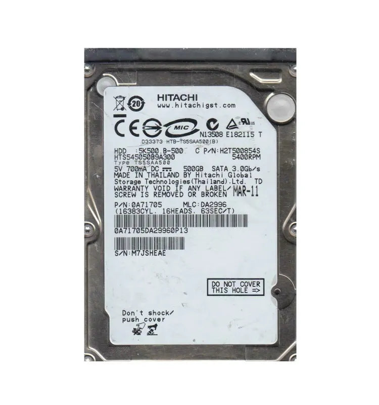 Hitachi Laptop Hard Drive - 0A71705