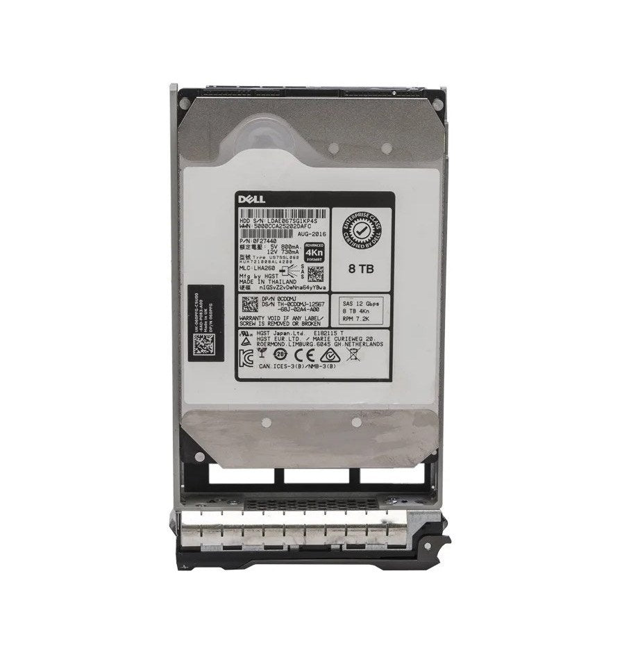 Dell 8TB SAS 12Gb/s Hard Drive with Tray - 0CDDMJ