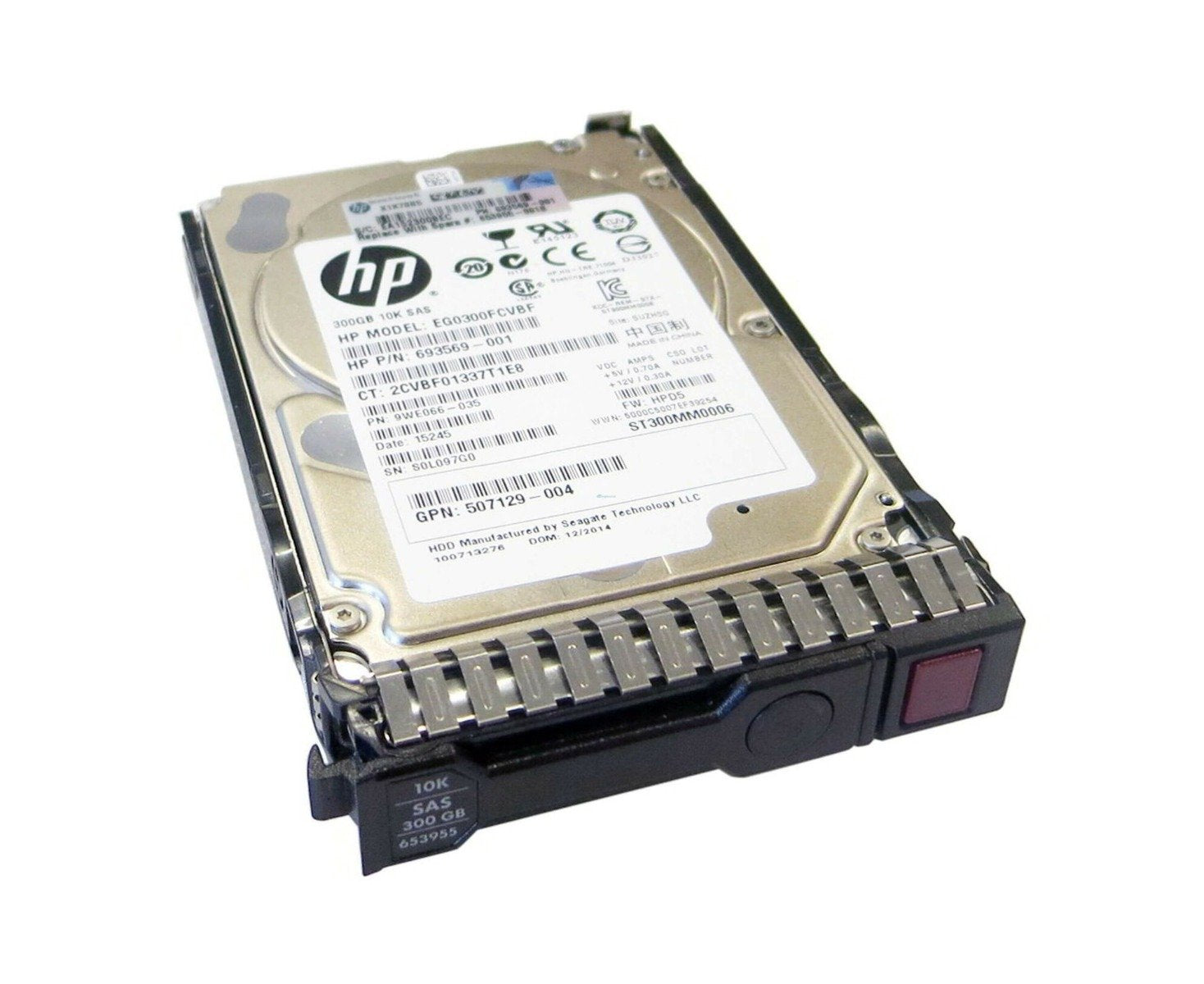 HPE 300GB SAS 6Gb/s Hot Swap 10000RPM (512n) 2 - EG0300FCVBF