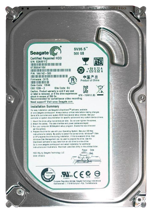 Seagate SV35.5 500GB Desktop Hard Drive - 1AA142-500