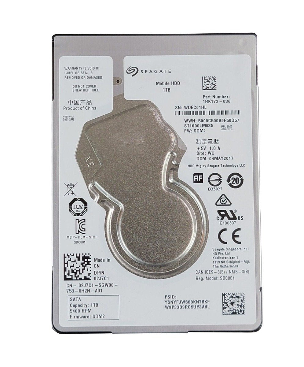 Seagate Mobile 1TB SATA 6Gb/s 5400RPM 128MB Cac - 1RK172-036