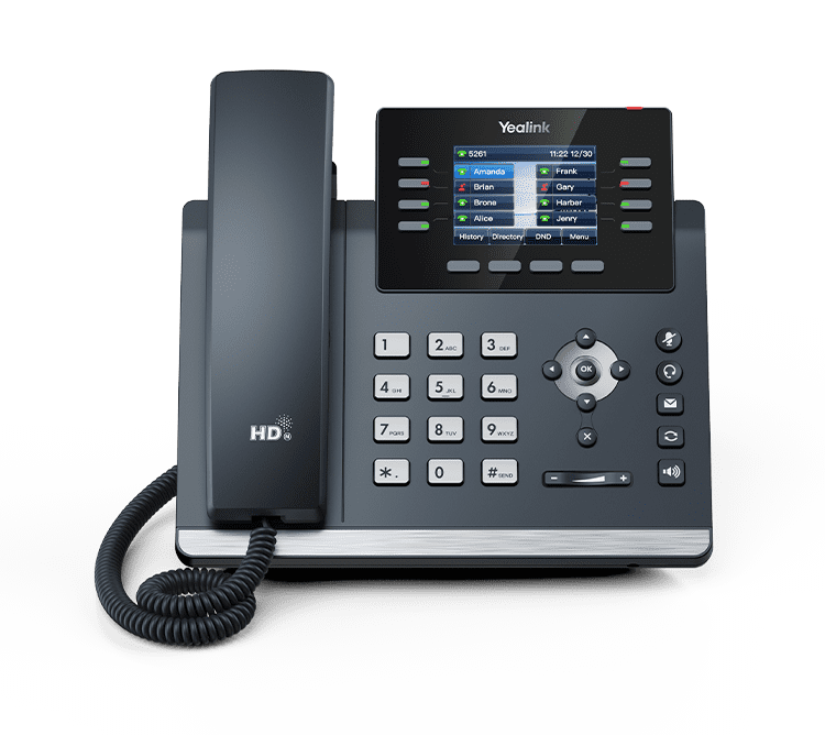 Yealink 12-Lines Dual-Ports Ethernet 2.8-inch Color LCD Bluetooth Wi-Fi SIP Phone - SIP-T44W {{Product vendor}}
