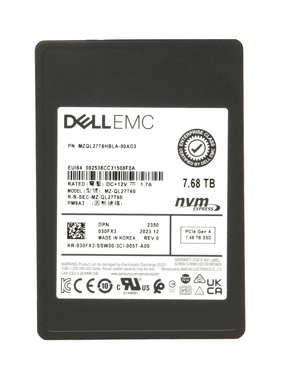 Samsung 7.68TB PCI Express Solid State Drive (SSD) - MZQL27T6HBLA-00AD3