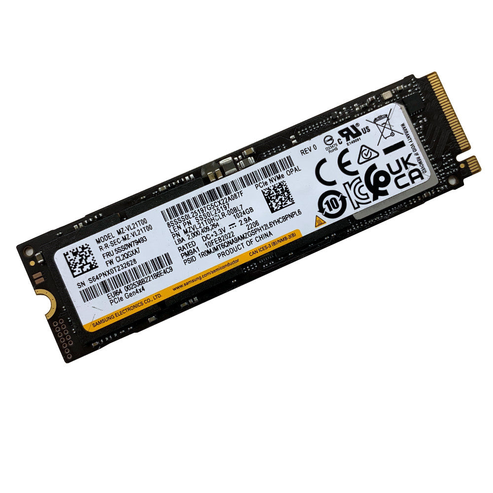 Samsung PM9A1 1TB PCI-Express 4.0 x4 NVMe M.2 2280 Solid State Drive (SSD) - MZ-VL21T00 {{Product vendor}}