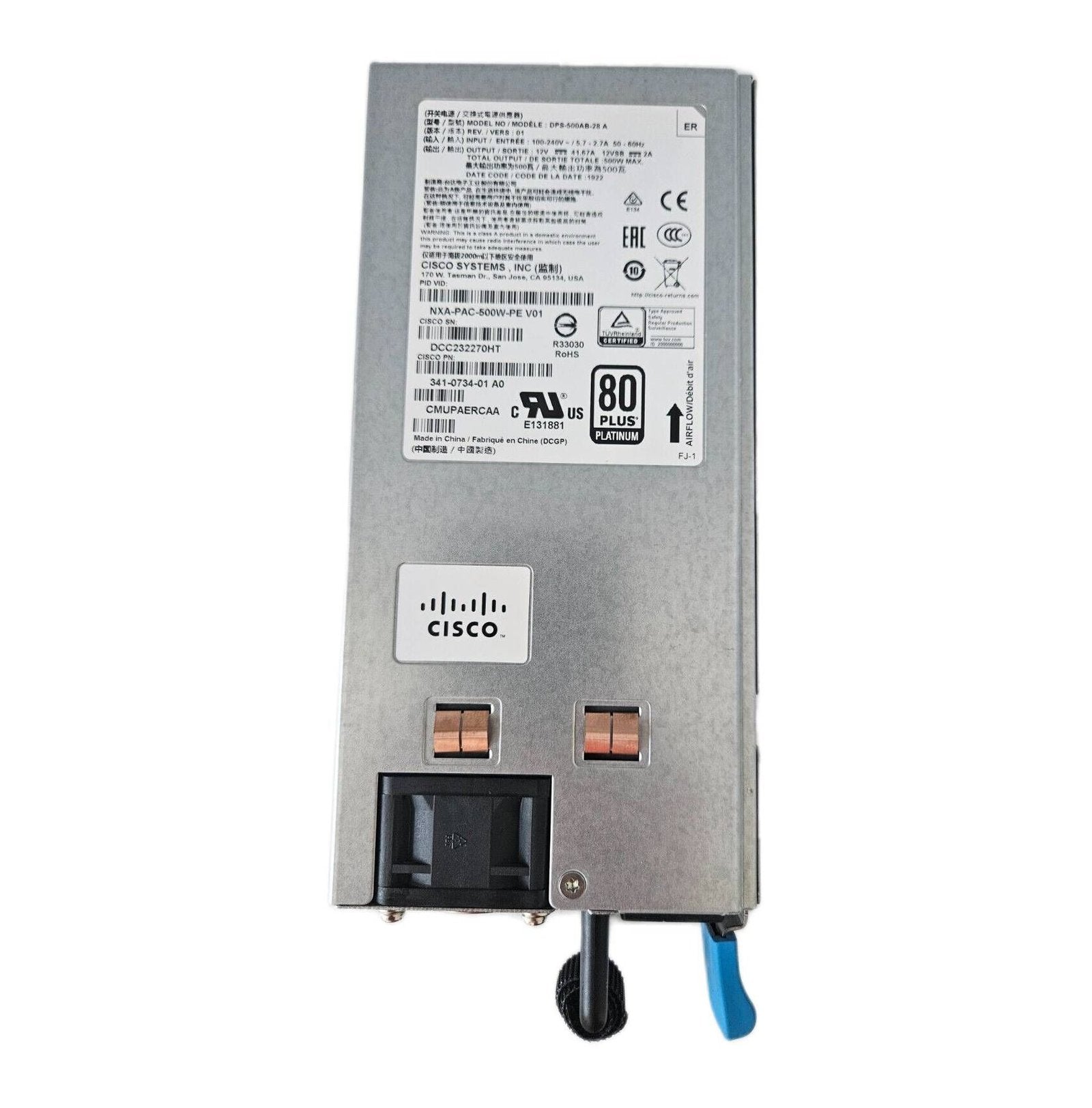 Cisco 500-Watts Power Supply - 341-0734-01