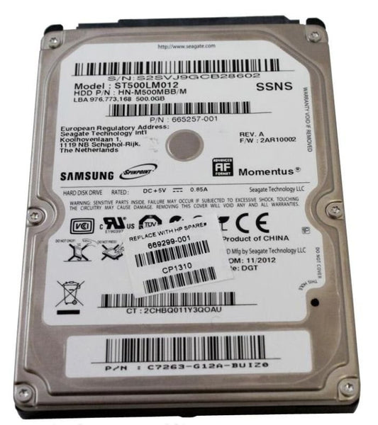 HP 500GB Laptop Hard Drive - 669299-001