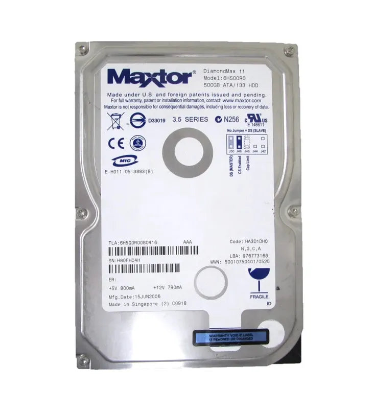 Maxtor Desktop Hard Drive - 6H500R0