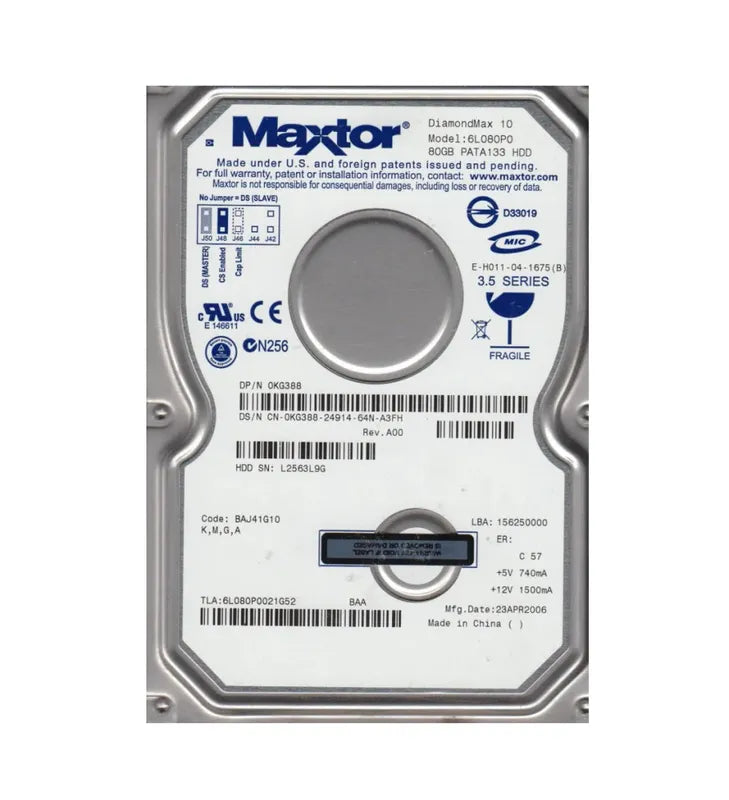 Maxtor Desktop Hard Drive - 6L080P0