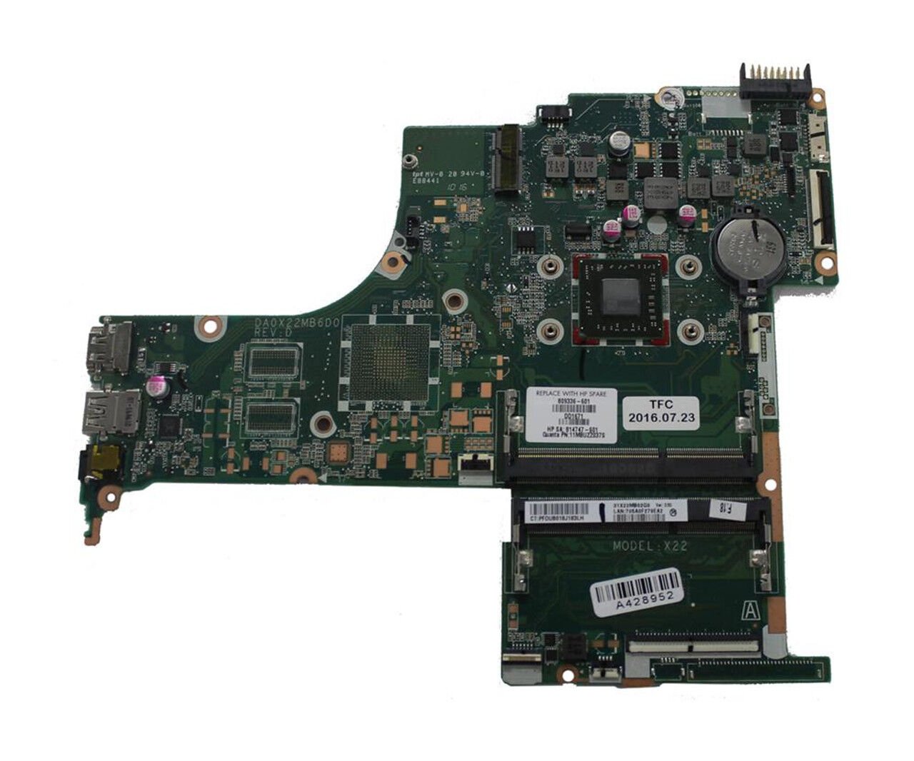 HP Laptop Motherboard - 809336-601